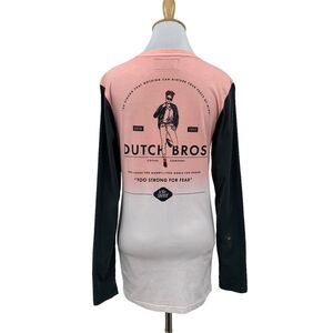 Dutch Bros Breast Cancer Awareness Top Womens XS Ombre Fade Cotton Long Sleeve